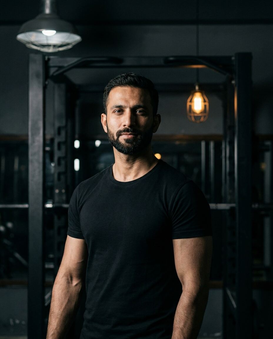Head coach of Iron Flex standing by the rack